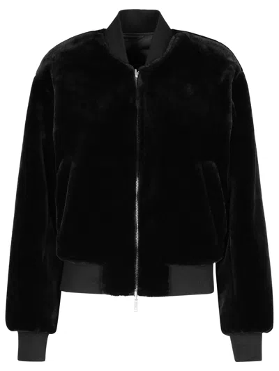 Moose Knuckles 'jet' Green Reversible Bomber Jacket With Logo Plate In Green