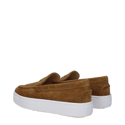 Christian Louboutin Louboutin Mocassini Paqueboat Mens Suede Brown