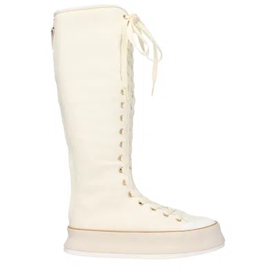 Max Mara Springboot Canvas Platform Boots