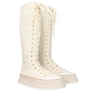 Max Mara Springboot Canvas Platform Boots