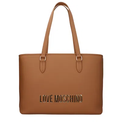 Love Moschino Camel Brown Top Zip Shopper