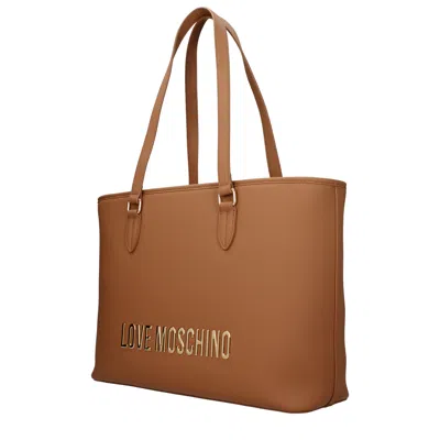 Love Moschino Camel Brown Top Zip Shopper