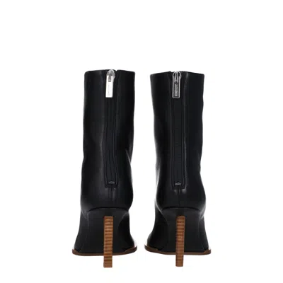 Jacquemus Black Asymmetrical Ankle Boots