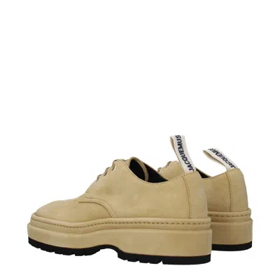 Jacquemus Beige Leather Oxfords And Derby In Neutral