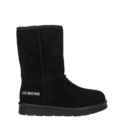 Love Moschino Boots Women Suede Black