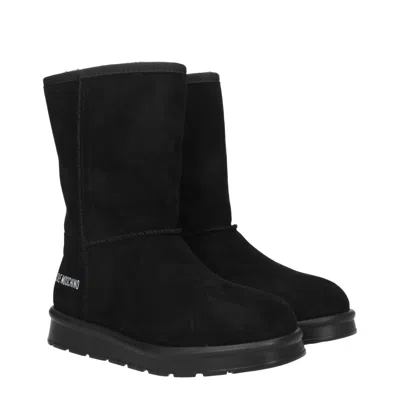 Love Moschino Boots Women Suede Black