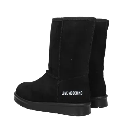 Love Moschino Boots Women Suede Black