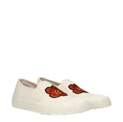 Kenzo Man Sneakers Ivory Size 12 Textile Fibers
