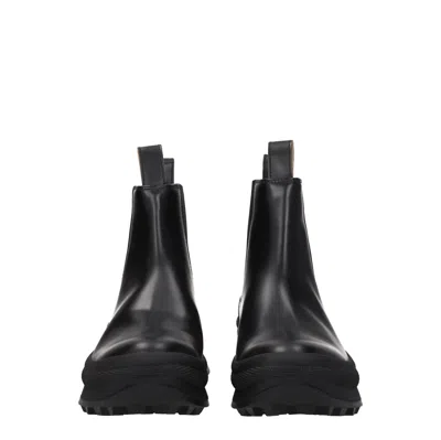 Jil Sander Stivaletti Vibram Uomo Pelle Nero