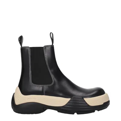 Lanvin Chunky Sole Leather Chelsea Boots