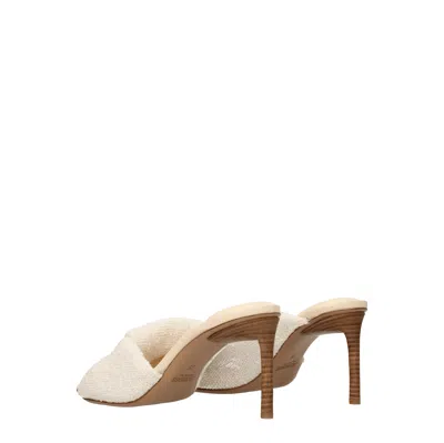 Jacquemus Beige Fabric Sandal In Neutral