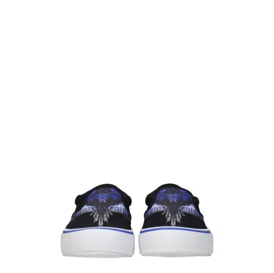 Marcelo Burlon County Of Milan Black Fabric Slip-on Loafer In Black