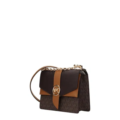 Michael Kors Shoulder Bags Greenwich Sm Women Fabric Brown/acorn