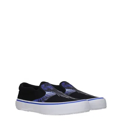 Marcelo Burlon County Of Milan Black Fabric Slip-on Loafer In Black