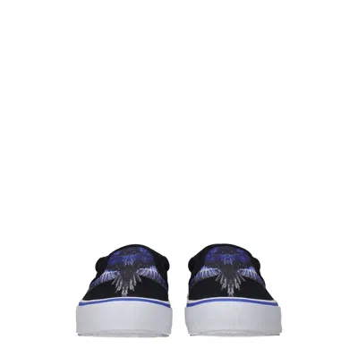 Marcelo Burlon County Of Milan Black Fabric Slip-on Loafer In Black