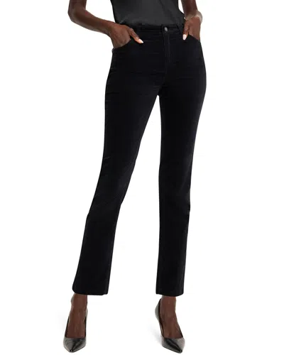 Nic + Zoe Nic+zoe High Waist Stretch Velveteen Straight Leg Ankle Pants In Black