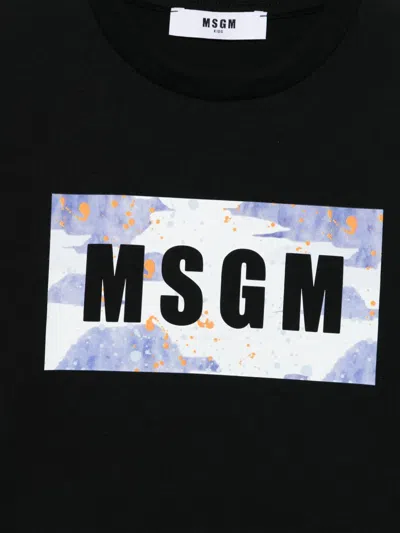 Msgm Logo-print T-shirt In 黑色