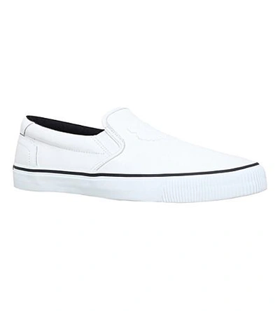 Shop Kenzo Tiger Head Leather Skate Shoes In White