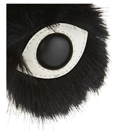 Shop Stella Mccartney Fur Free Fur Eyes Keyring In Black