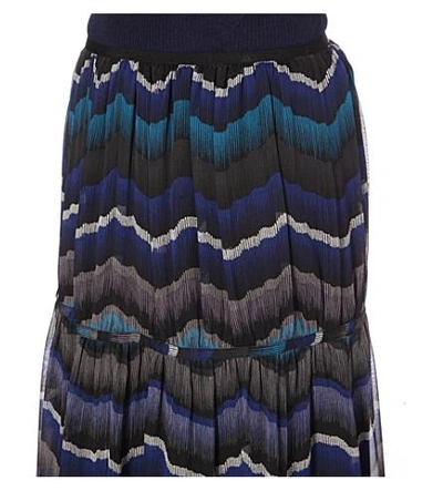 Shop Diane Von Furstenberg Isadorra Wave-print Silk Skirt In Encore Peacock
