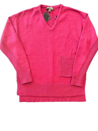Renuar Women's V-neck Knit Sweater In Beet In Purple