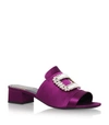 ROGER VIVIER Embellished Buckle Satin Mules 35