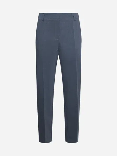 Blanca Vita Pioppo Trumpet Trousers In Gray Stretch Jersey