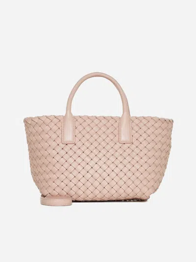 Bottega Veneta Mini Leather Cabat Top-handle Bag In Lotus