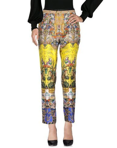 Shop Roberto Cavalli Casual Pants In Yellow