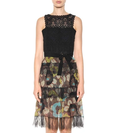 Shop Etro Lace-trimmed Printed Dress