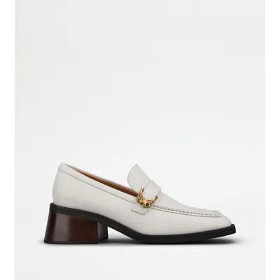 Tod's Woman Loafers White Size 5 Leather In White