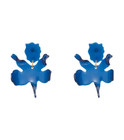 Lele Sadoughi Small Paper Lily Earrings In Cobalt In Blue