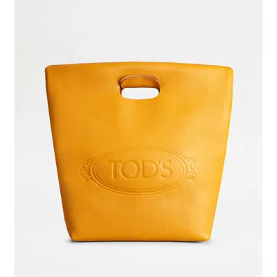 Tod's Shopping Tote In Leather Medium In Yellow