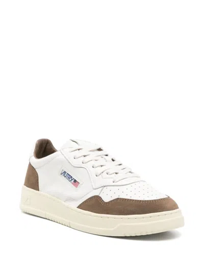 Autry Medalist Low Sneakers In Goatskin And Suede In Multi