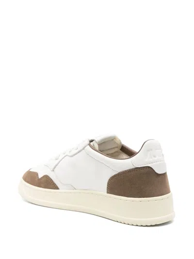 Autry Medalist Low Sneakers In Goatskin And Suede In Multi