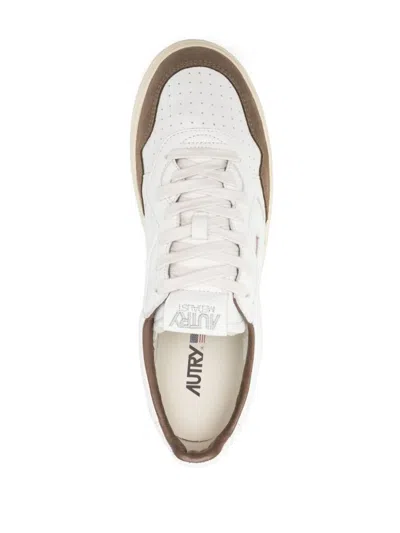 Autry Medalist Low Sneakers In Goatskin And Suede In Multi