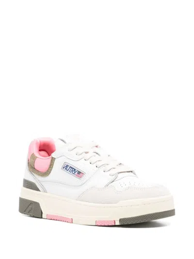 Autry Leather Sneakers With Contrast Panel And Perforated Detailing In Multicolour