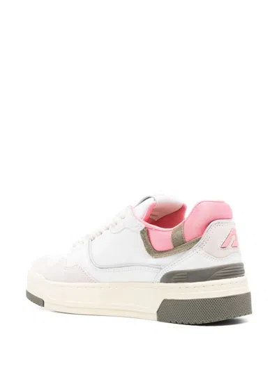 Autry Leather Sneakers With Contrast Panel And Perforated Detailing In Multicolour
