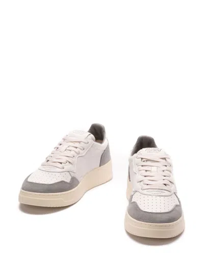 Autry Low Sneaker With Contrast Panels And Perforated Toe In White