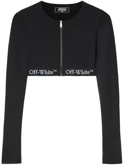 Off-white Off White Cropped Top With Logo Band In Black