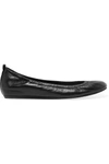 LANVIN GLOSSED-LEATHER BALLET FLATS