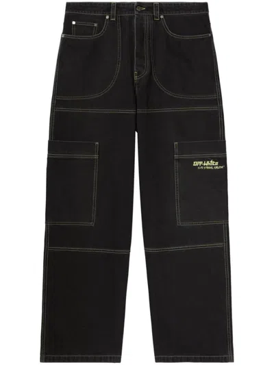 Off-white Cargo Jeans Urban Style In Black