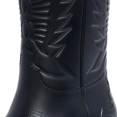 Dior Embroidered Block Heel Mid-calf Boots In Black