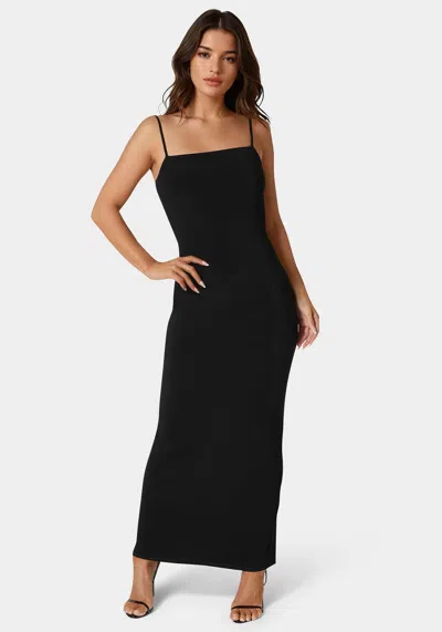 Shop Bebe Square Neck Low Back Maxi Dress In Black