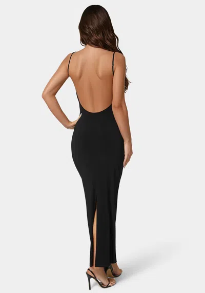 Bebe Square Neck Low Back Maxi Dress In Black