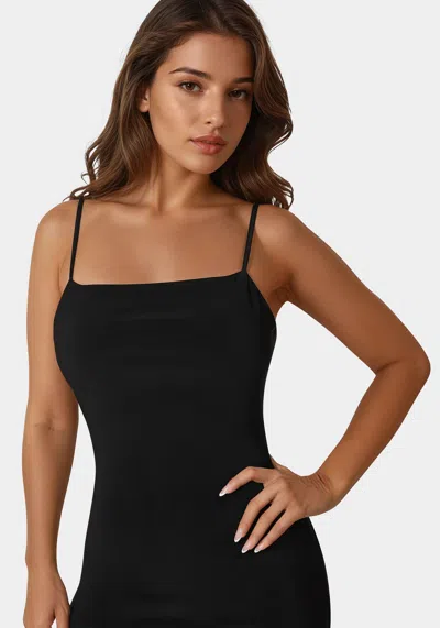 Bebe Square Neck Low Back Maxi Dress In Black