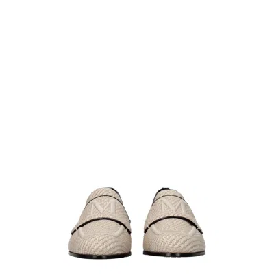 Max Mara Mocassini Lizia Woman Fabric Beige/hot Desert
