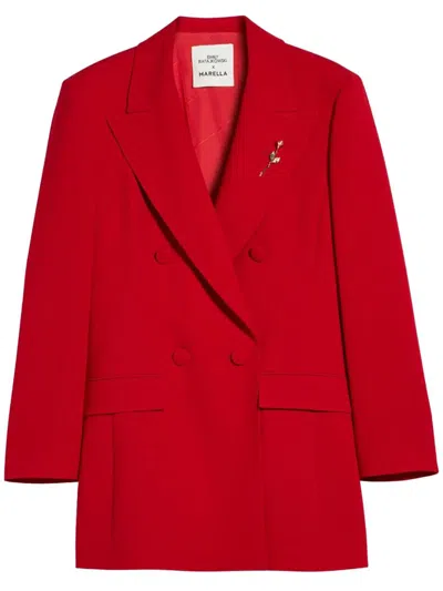 Marella Codesign Waisted Blazer In Red