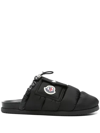 Moncler Mon Pocket Slippers In Black