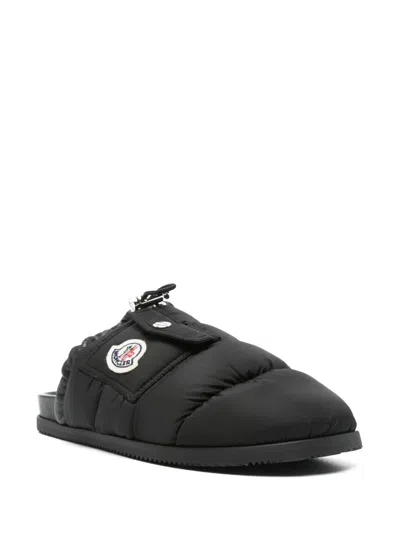 Moncler Mon Pocket Slippers In Black